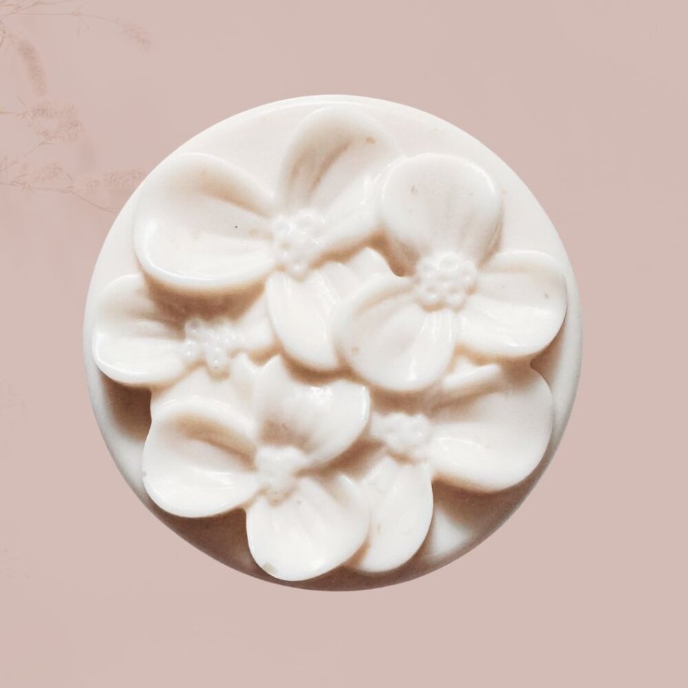 Lotion Bar 2 oz, Handmade, Round Flower (56 Fragrance Options)